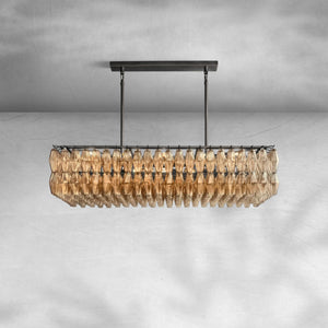 Cyra Glass Rectangular Chandelier 54" - view 2