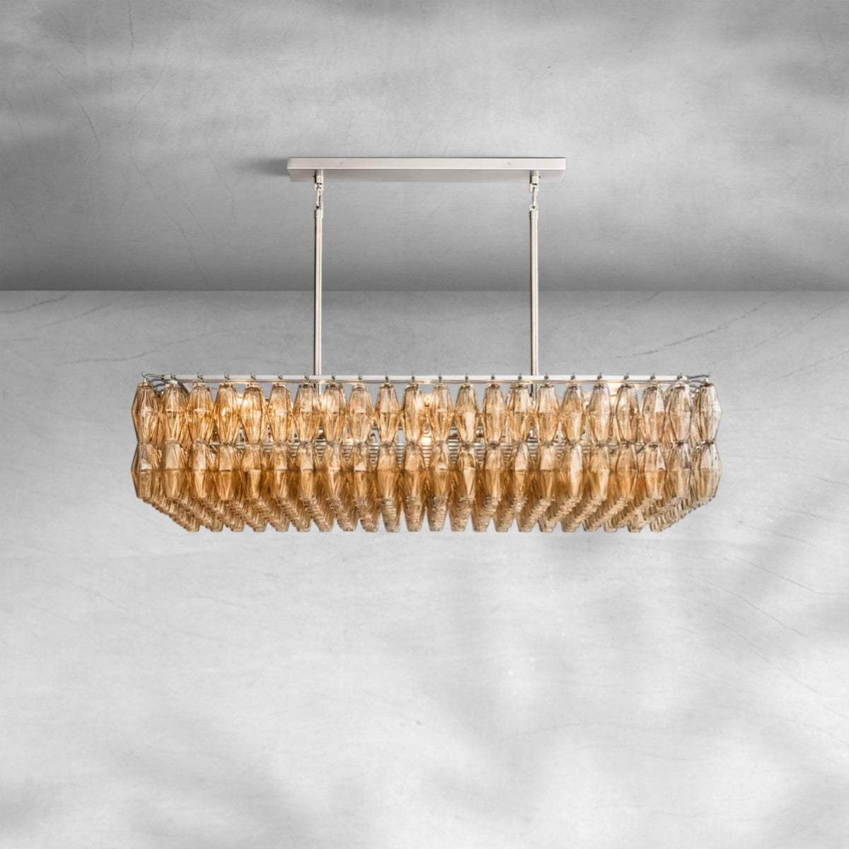 Cyra Glass Rectangular Chandelier 54" - view 3