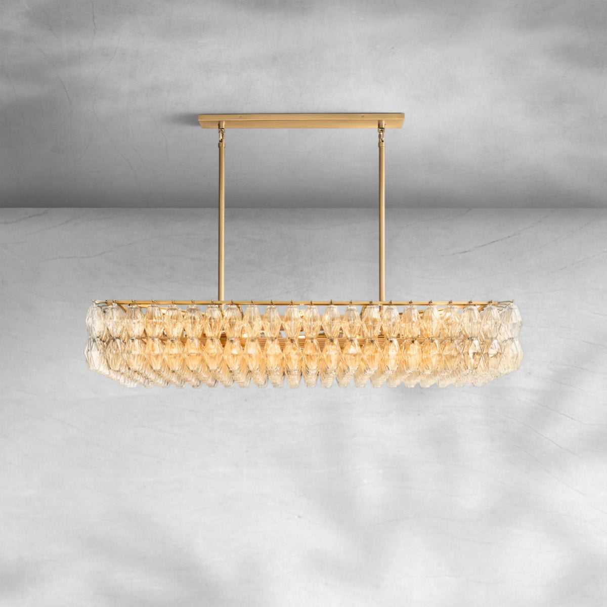 Cyra Glass Rectangular Chandelier 54" - view 5