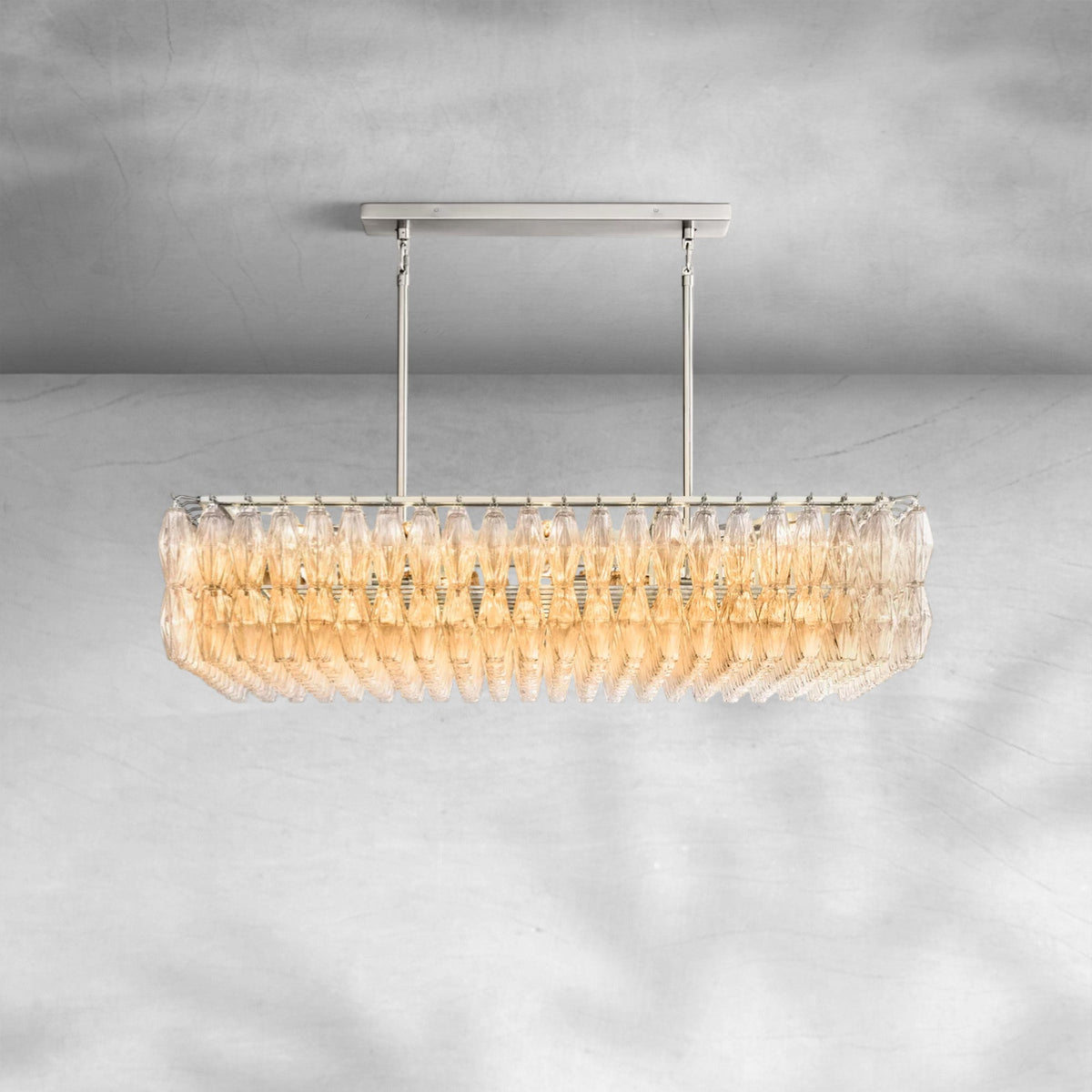 Cyra Glass Rectangular Chandelier 54" - view 7