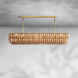 Cyra Glass Rectangular Chandelier 74"