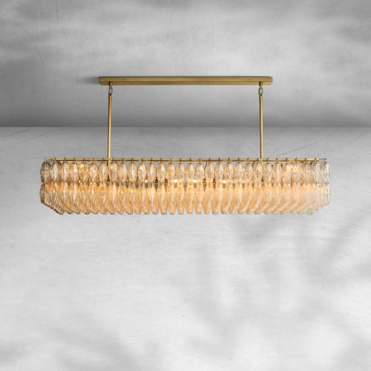 Cyra Glass Rectangular Chandelier 74" - view 5