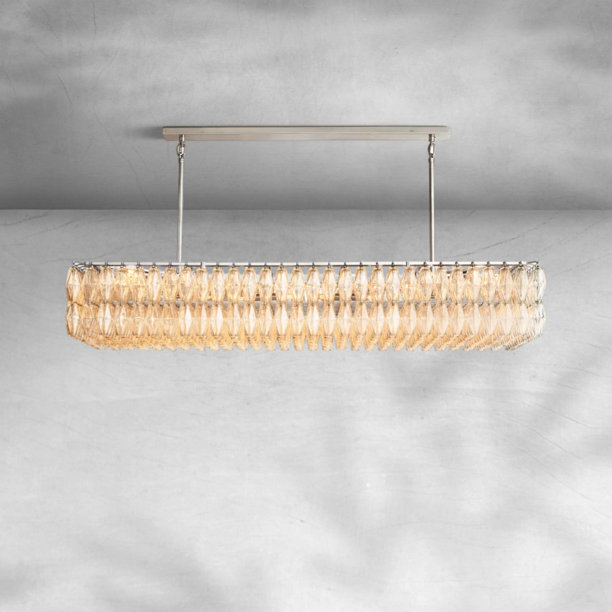 Cyra Glass Rectangular Chandelier 74" - view 6