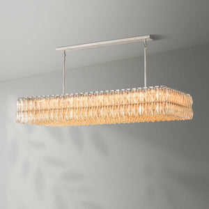 Cyra Glass Rectangular Chandelier 74" - view 7