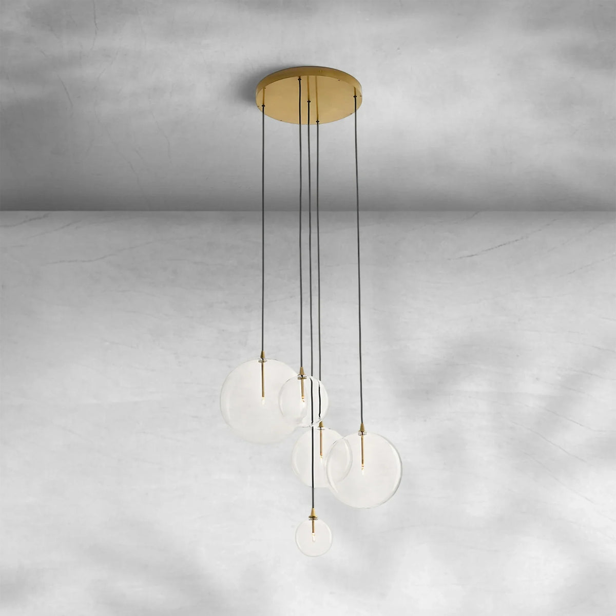 Glass Globe Mobile Cluster Chandelier 28"