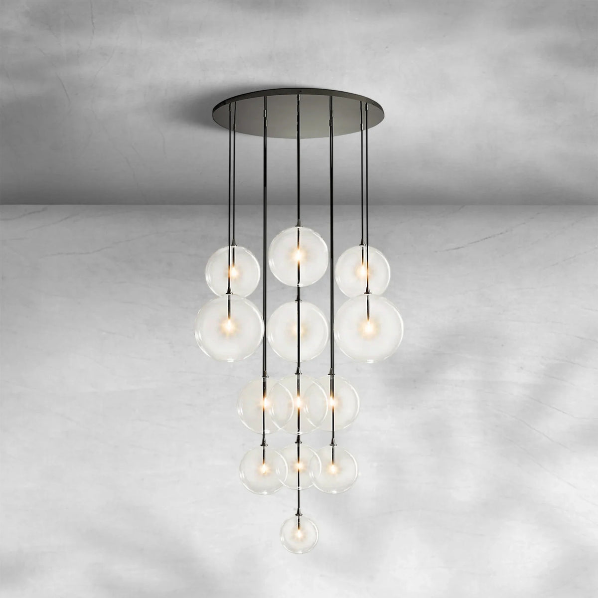 Glass Globe Mobile Cluster Chandelier 44" - view 7