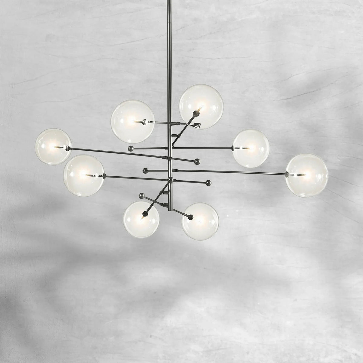 Glass Globe Mobile Eight-Arm Chandelier 79" - view 4