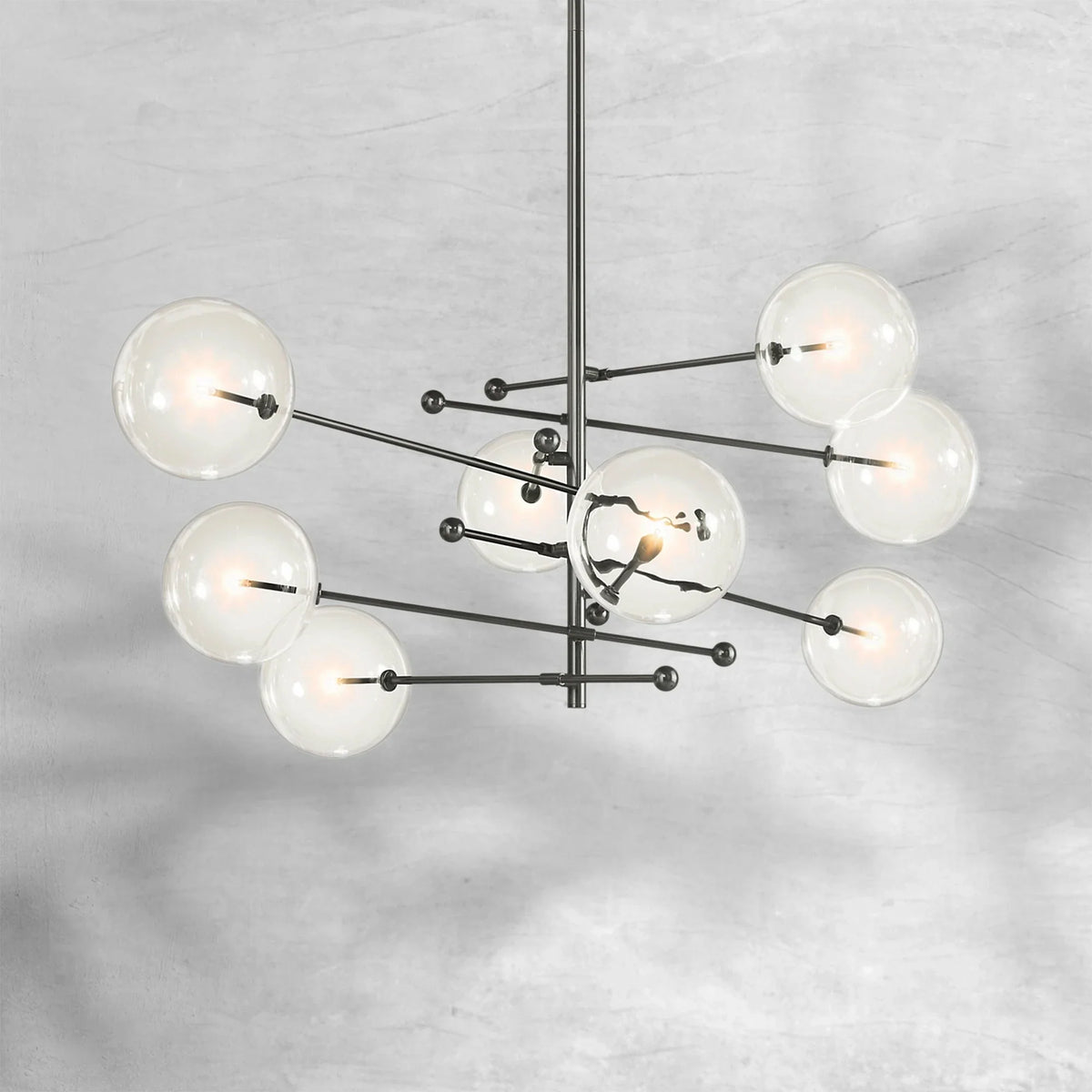 Glass Globe Mobile Eight-Arm Chandelier 79" - view 5
