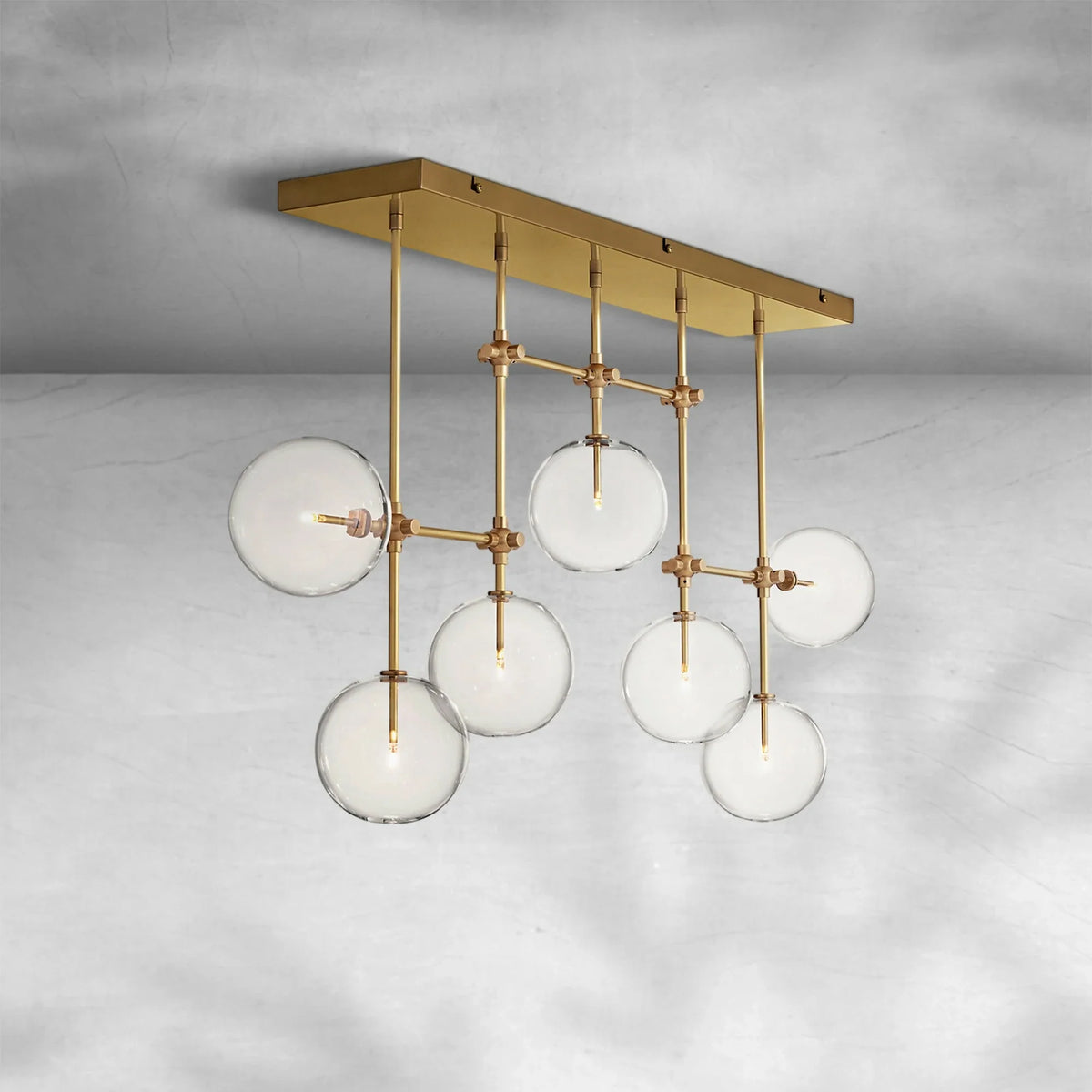 Glass Globe Mobile Linear Chandelier 60" - view 2
