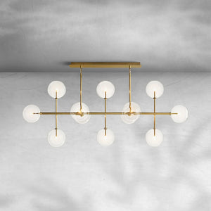 Glass Globe Mobile Linear Chandelier 72"