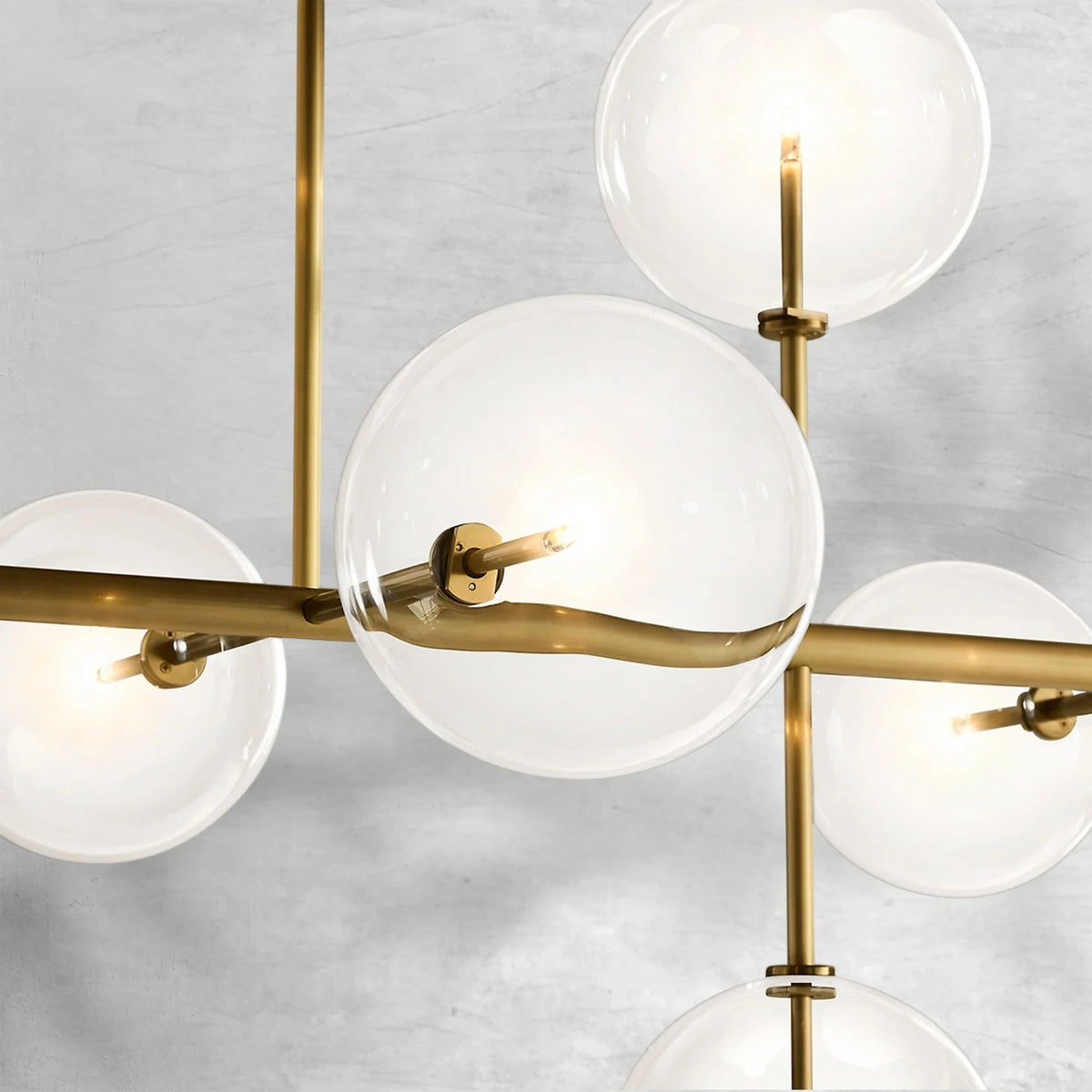 Glass Globe Mobile Linear Chandelier 72" - view 3