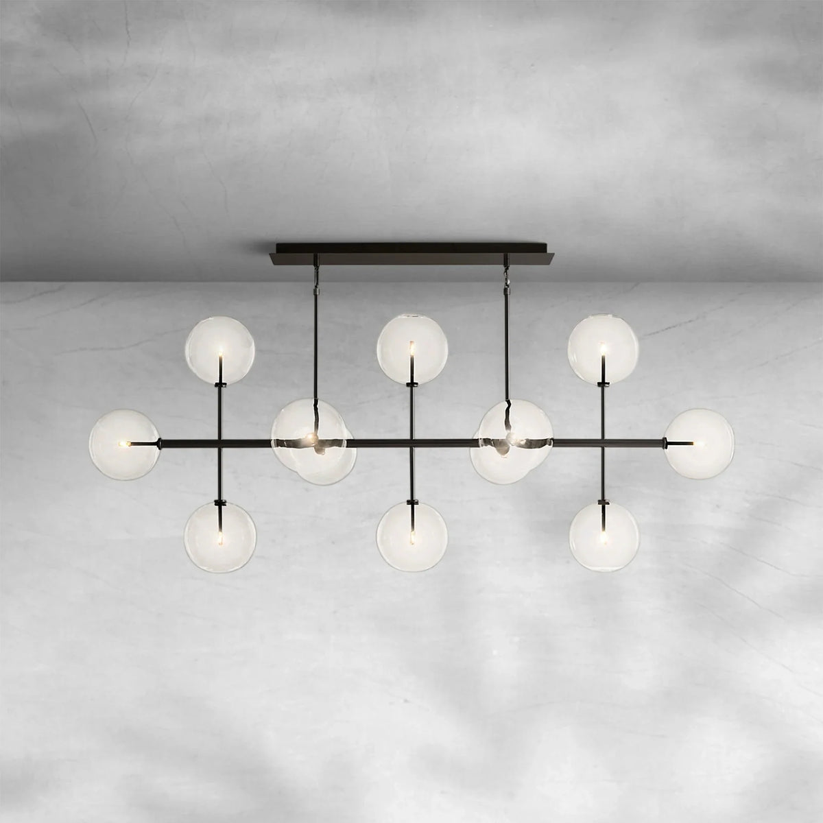 Glass Globe Mobile Linear Chandelier 72" - view 4