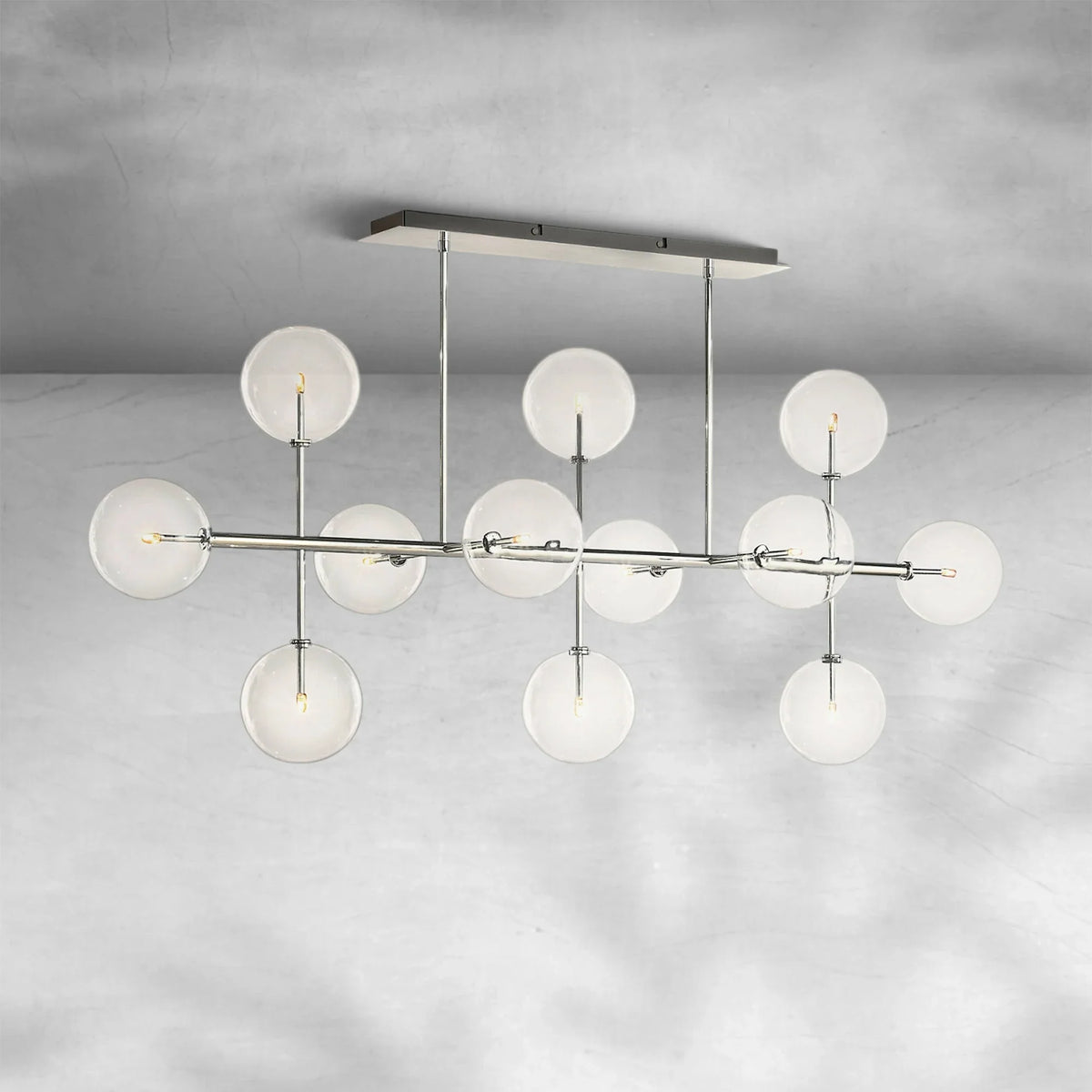 Glass Globe Mobile Linear Chandelier 72" - view 8