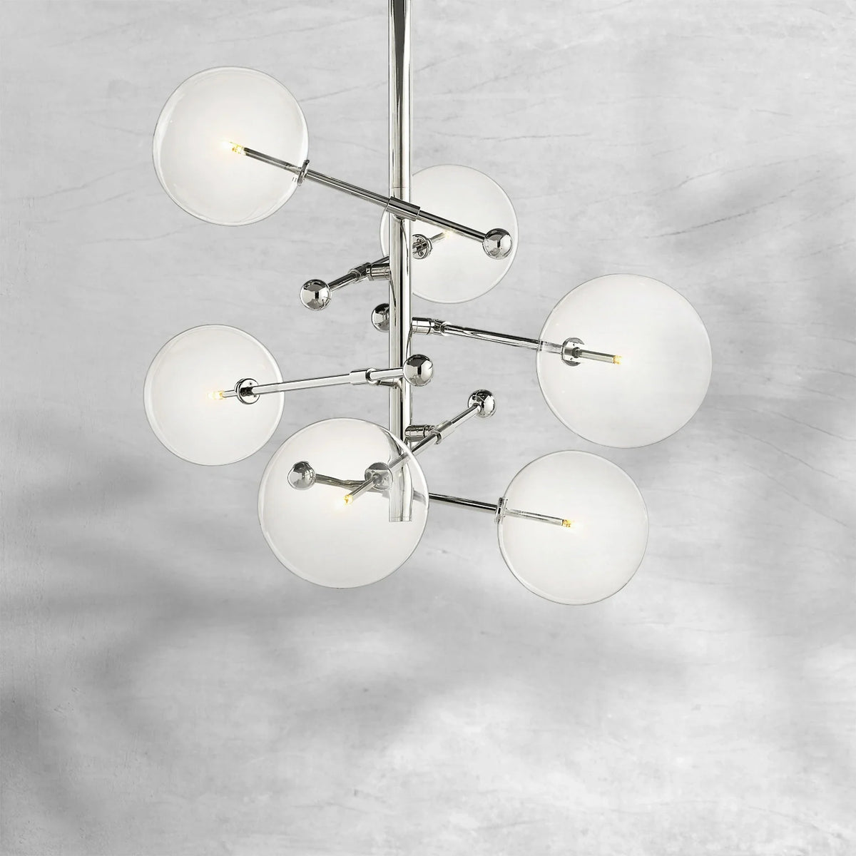 Glass Globe Mobile Six-Arm Chandelier 40" - view 3
