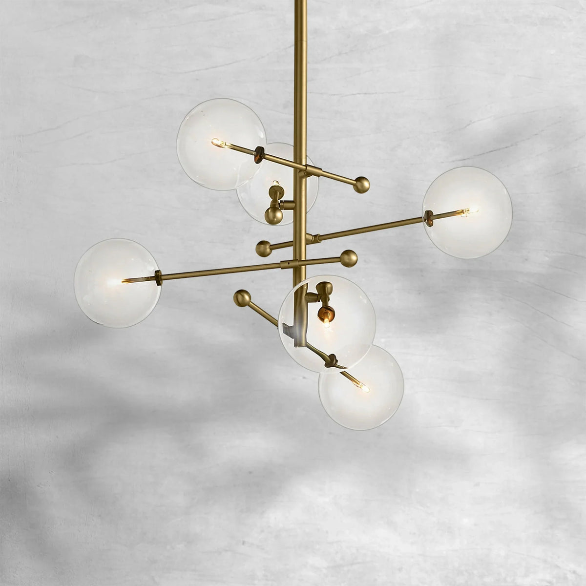 Glass Globe Mobile Six-Arm Chandelier 40" - view 8