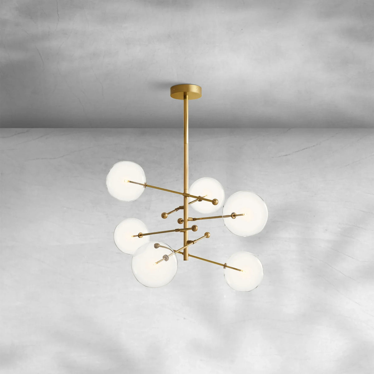 Glass Globe Mobile Six-Arm Chandelier 55" - view 2