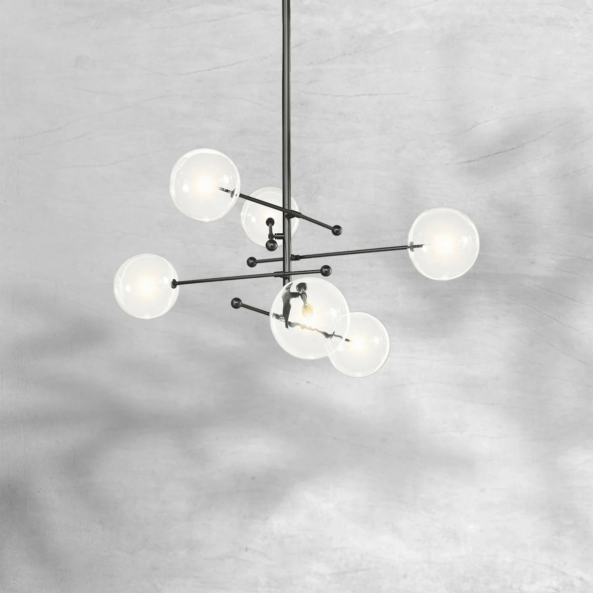 Glass Globe Mobile Six-Arm Chandelier 55" - view 5