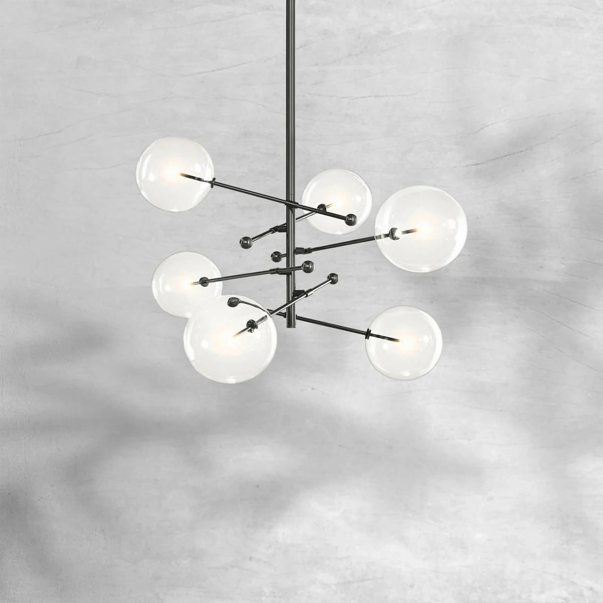 Glass Globe Mobile Six-Arm Chandelier 55" - view 6