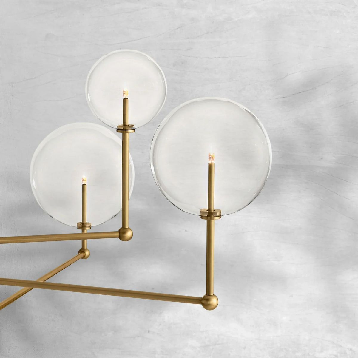 Glass Globe Mobile Three-Arm Chandelier 46" - view 2