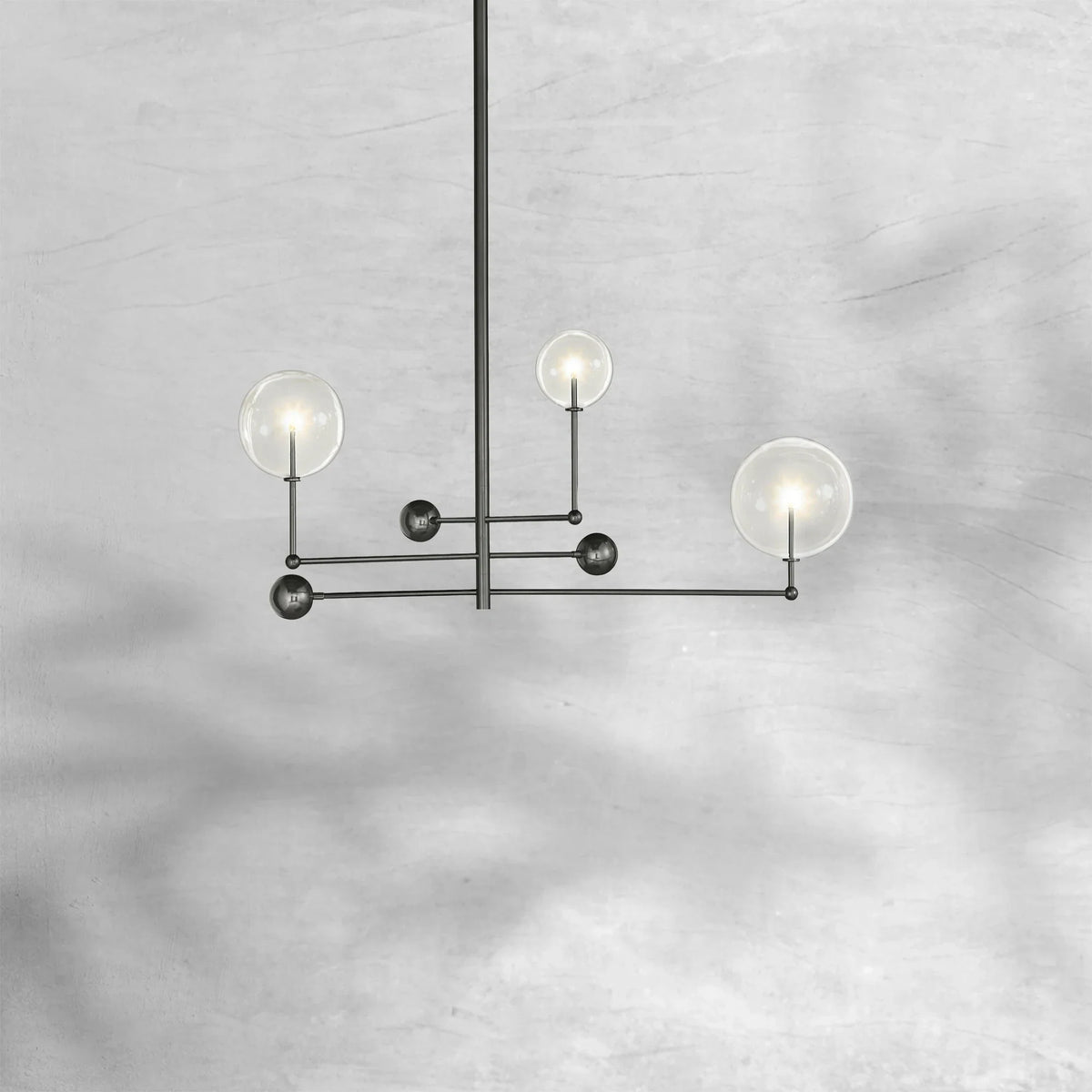 Glass Globe Mobile Three-Arm Chandelier 46" - view 4