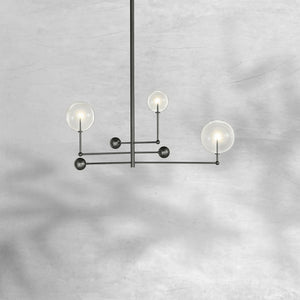 Glass Globe Mobile Three-Arm Chandelier 46" - view 4