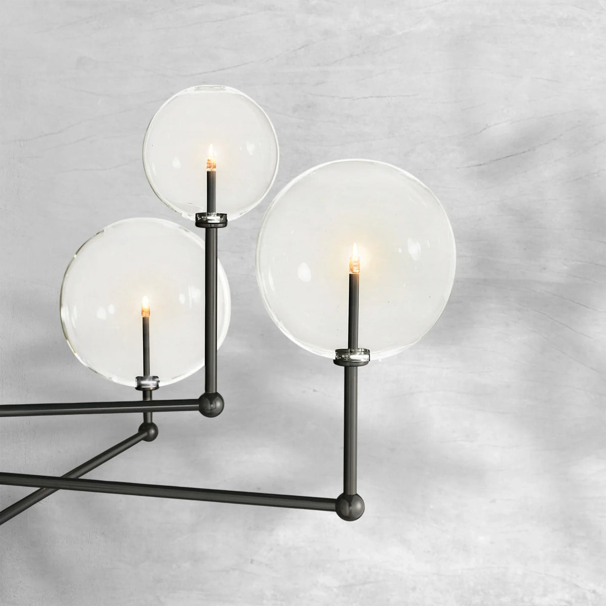 Glass Globe Mobile Three-Arm Chandelier 46" - view 5