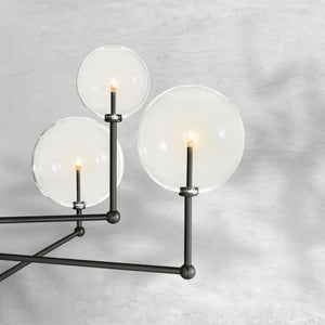 Glass Globe Mobile Three-Arm Chandelier 46" - view 5