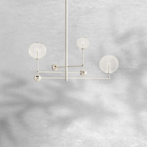 Glass Globe Mobile Three-Arm Chandelier 46" - view 6