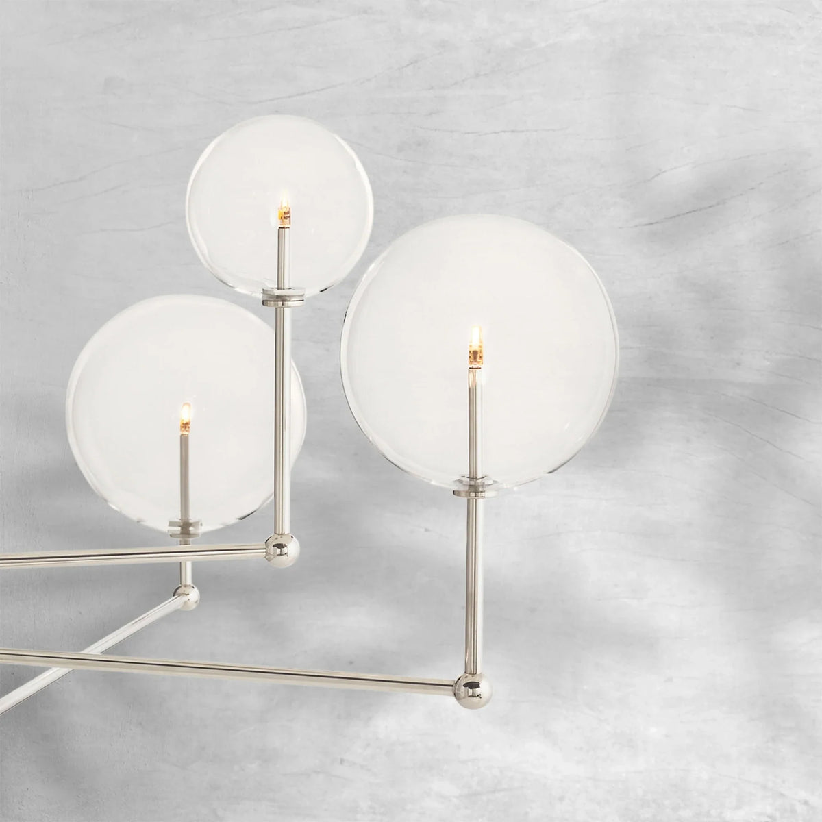 Glass Globe Mobile Three-Arm Chandelier 46" - view 7