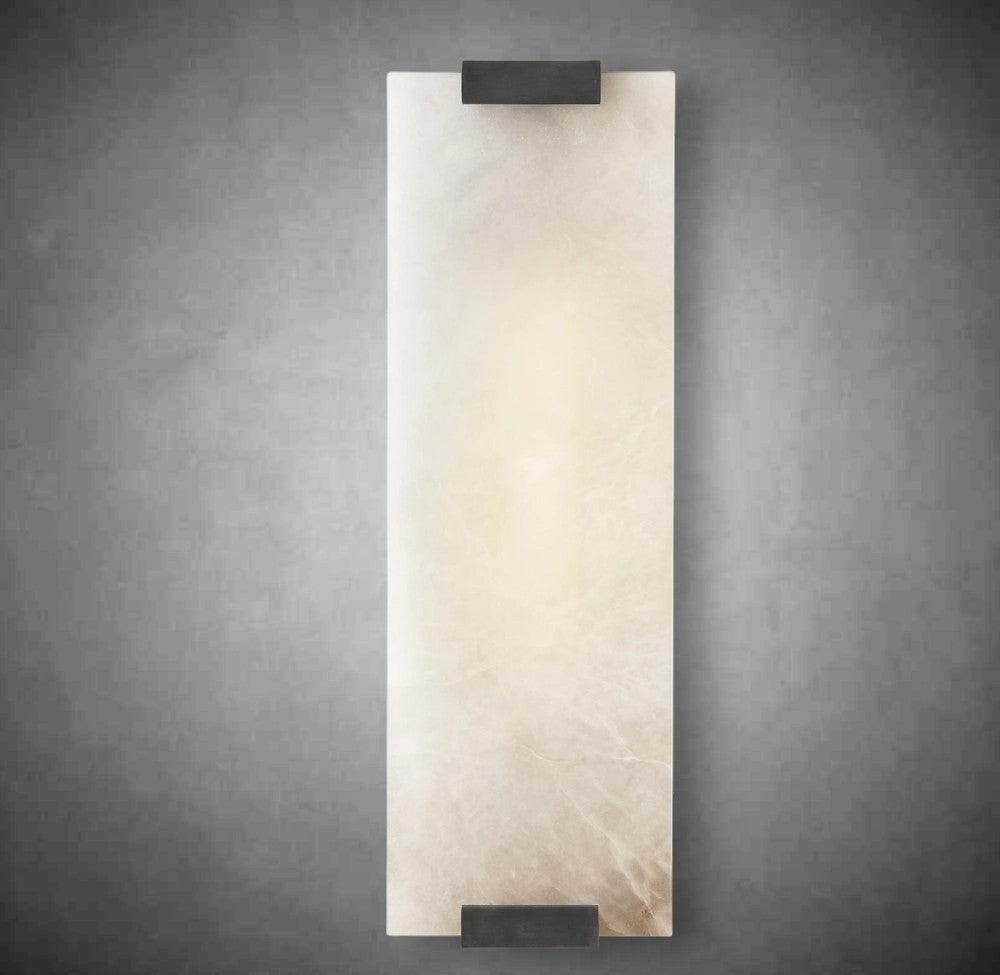 Hand-Carved Alabaster Grand Sconce, wall sconce