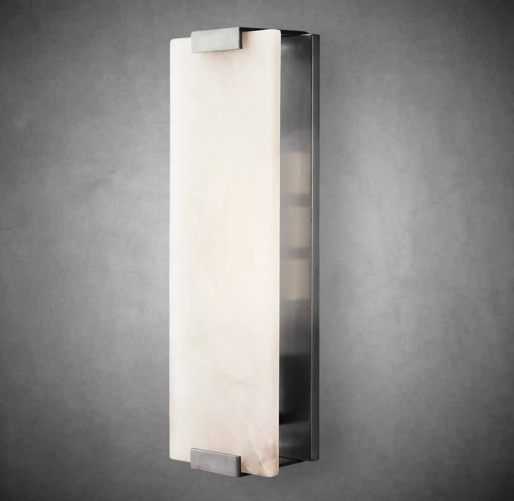 Hand-Carved Alabaster Grand Sconce, wall sconce - view 2