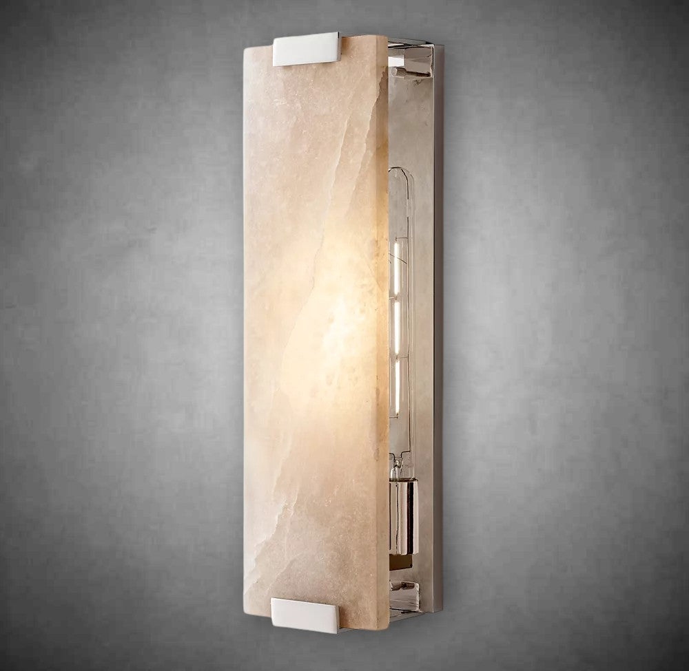 Hand-Carved Alabaster Grand Sconce, wall sconce - view 7