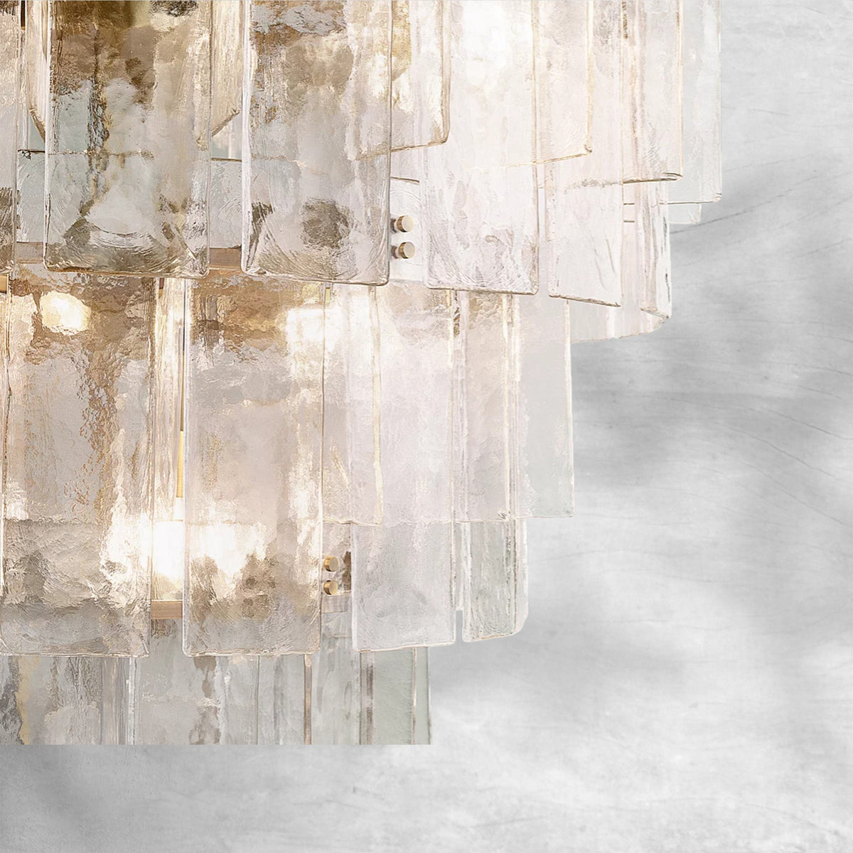 Lattace Clear Glass Tiered Round Chandelier 47" - view 2