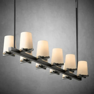 Prism Fabric Shade Linear Chandelier 49" 60" - view 10