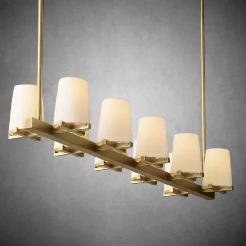Prism Fabric Shade Linear Chandelier 49" 60" - view 13