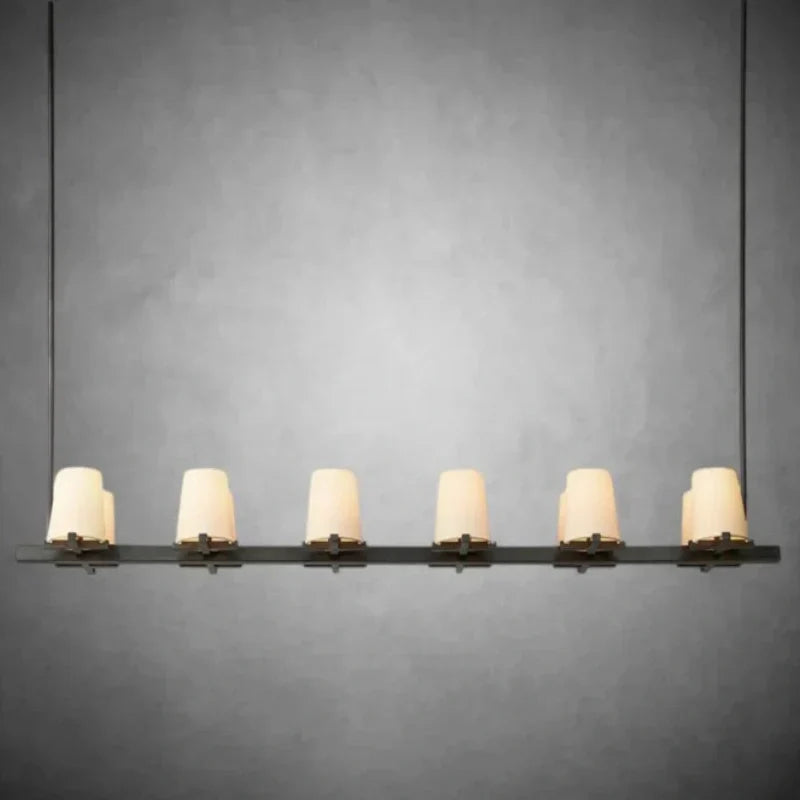 Prism Fabric Shade Linear Chandelier 49" 60" - view 5