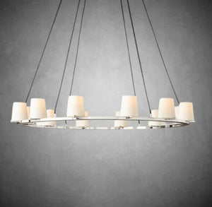 Prism Fabric Shade Round Chandelier 36" 48" 60" - view 11