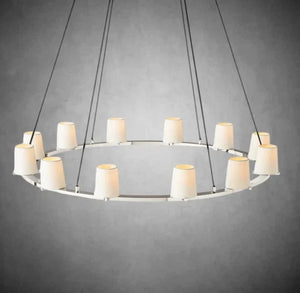 Prism Fabric Shade Round Chandelier 36" 48" 60" - view 12