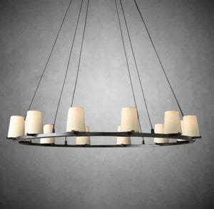 Prism Fabric Shade Round Chandelier 36" 48" 60" - view 13