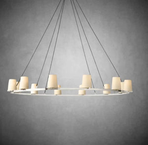 Prism Fabric Shade Round Chandelier 36" 48" 60" - view 15