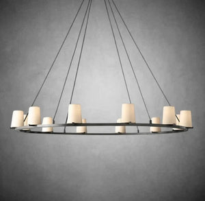 Prism Fabric Shade Round Chandelier 36" 48" 60" - view 17