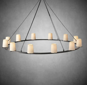 Prism Fabric Shade Round Chandelier 36" 48" 60" - view 18