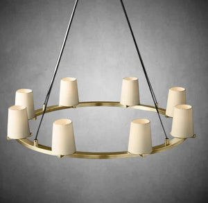 Prism Fabric Shade Round Chandelier 36" 48" 60" - view 2
