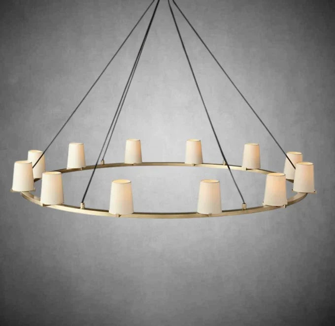 Prism Fabric Shade Round Chandelier 36" 48" 60" - view 20