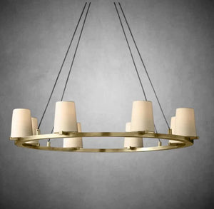 Prism Fabric Shade Round Chandelier 36" 48" 60" - view 3