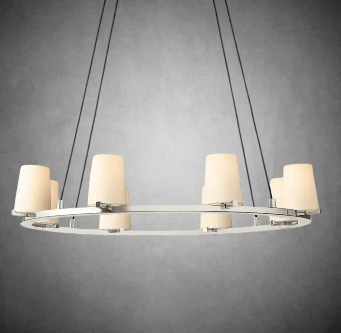 Prism Fabric Shade Round Chandelier 36" 48" 60" - view 5