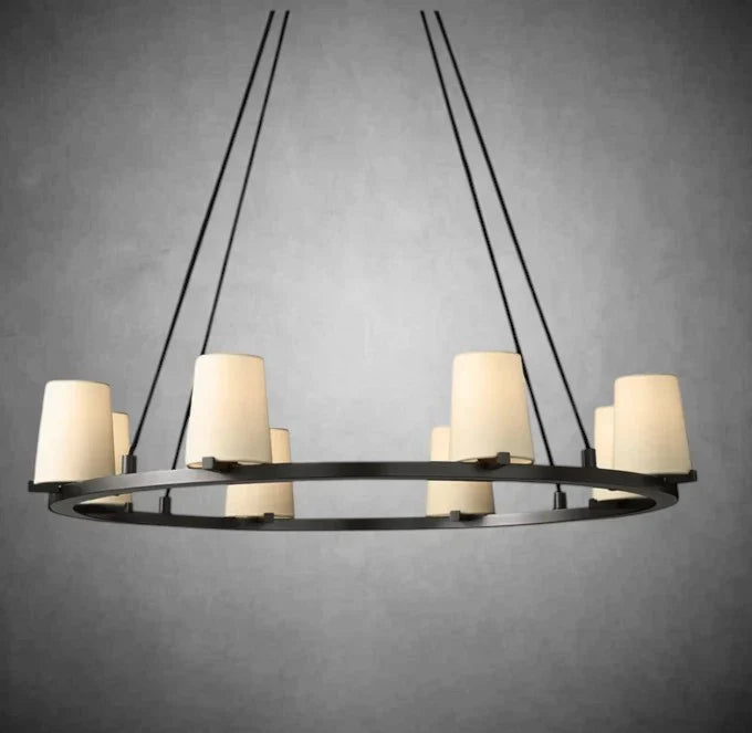 Prism Fabric Shade Round Chandelier 36" 48" 60" - view 8