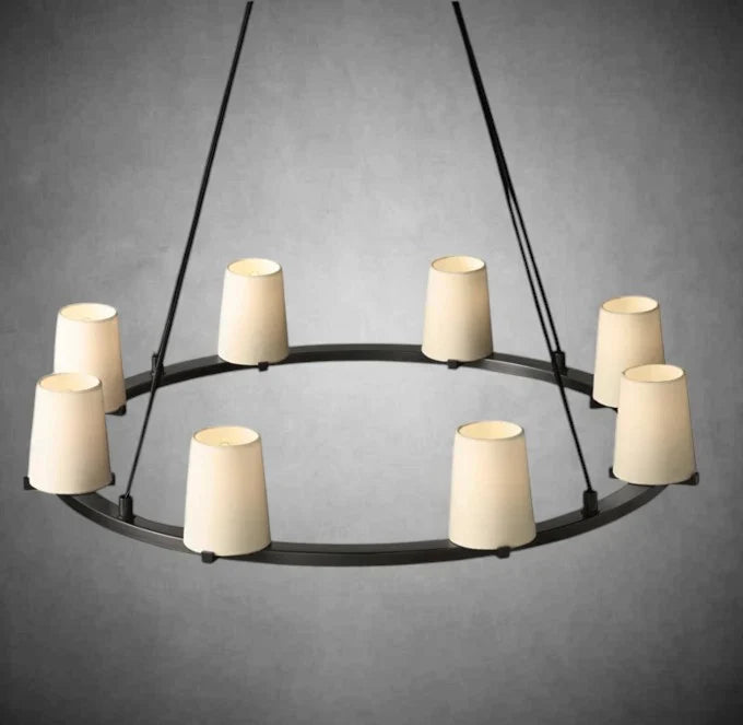 Prism Fabric Shade Round Chandelier 36" 48" 60" - view 9