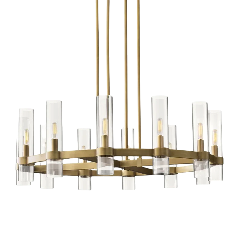 Ravion Round Blown Glass Chandelier 36", solid brass - view 14