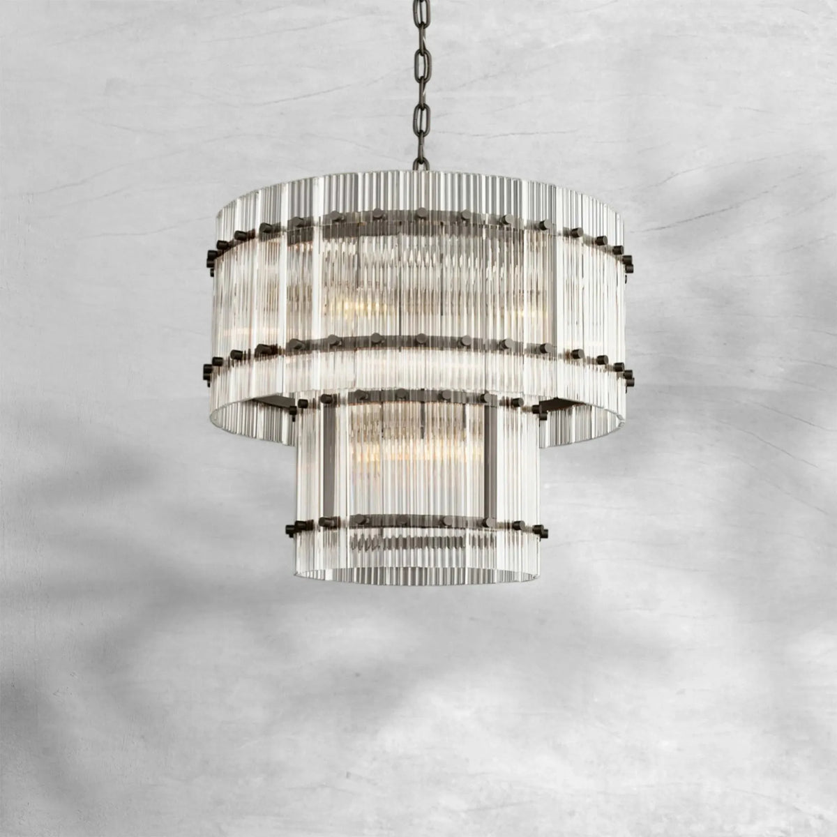 Sienna Marcus 2-Tier Glass Round Chandelier 22", steel two-tier - view 3